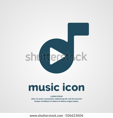 Music icon. Sign notes and player. Vector illustration