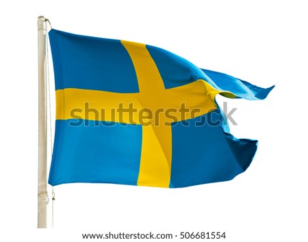 Flag of Sweden, isolated on white background