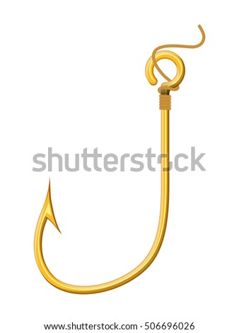 Fishing hook on a white background.