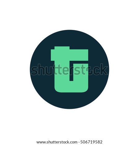 Letter T vector, logo. Useful as branding symbol, corporate identity, circle app icon, clip art and illustration.