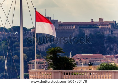 Principality of Monaco: Prince's Palace and flag