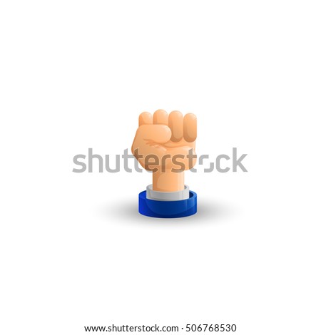 Arm. Hand in fist. 3D icon. Business hand. Flat. Vector illustration.