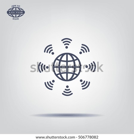 Earth of Wi-Fi, vector icon