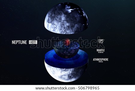 Neptune inner structure. Elements of this image furnished by NASA