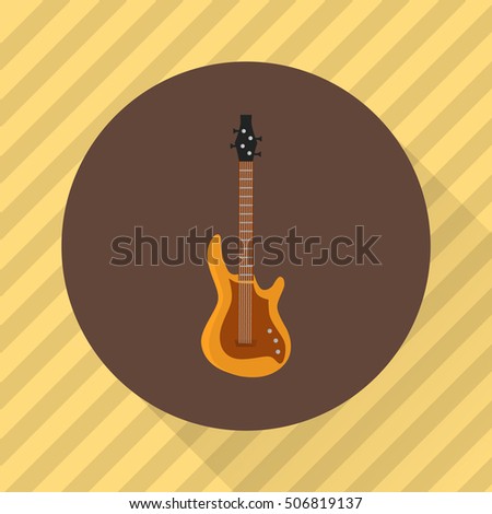 Electric guitar music instrument. Color flat icon