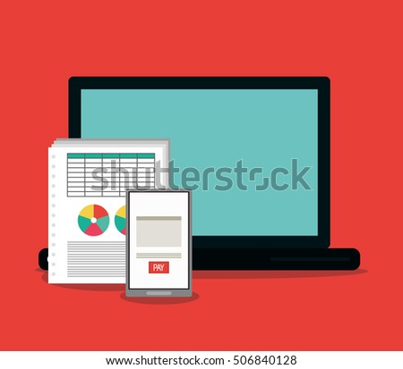 Invoice document and laptop design