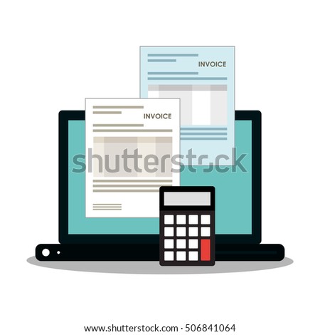 Invoice document and laptop design