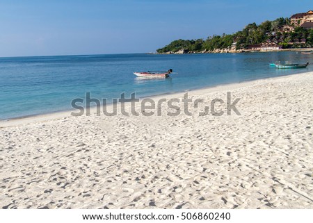 Tropical beach with sea blue sky, Andaman Sea, koh lanta, krabi, thailand    