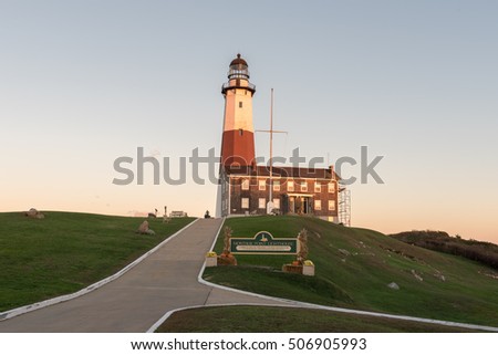 The Montauk Point Lighthouse located adjacent to Montauk Point State Park, at the easternmost point of Long Island, in the hamlet of Montauk in the Town of East Hampton in Suffolk County, New York.