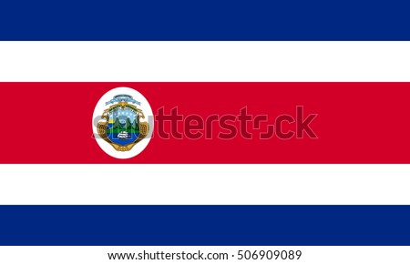 Costa Rican national official flag. Patriotic symbol, banner, element, background. Accurate dimensions. Flag of Costa Rica in correct size and colors, vector illustration Royalty-Free Stock Photo #506909089