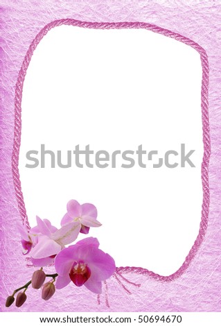 pink frame with floral decoration - background for your text or picture