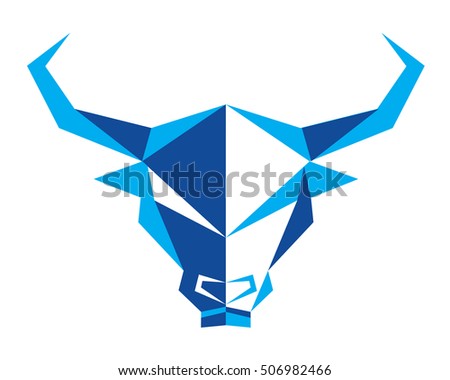Polygonal Symmetrical Abstract Animal Logo - Buffalo