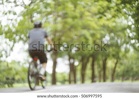 Blur bicycle in outdoor park abstract background