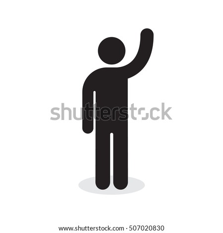 Man raised hand icon, vector simple isolated illustration. Royalty-Free Stock Photo #507020830