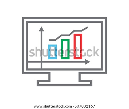 monitor chart business company office corporate image vector icon logo