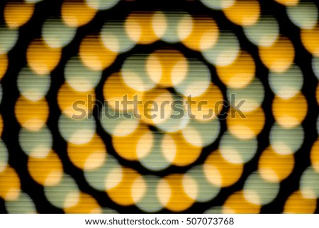 LED lighting in white and warm blur light background circle