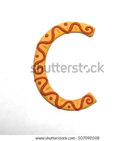 
Colorful font fashioned from clay. Letter "C". Isolated letter on a white background. Royalty-Free Stock Photo #507090508