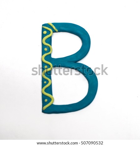 
Colorful font fashioned from clay. Letter "B". Isolated letter on a white background. Royalty-Free Stock Photo #507090532