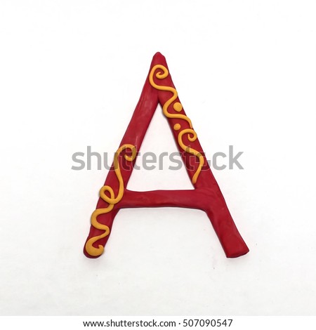 
Colorful font fashioned from clay. Letter "A". Isolated letter on a white background. Royalty-Free Stock Photo #507090547