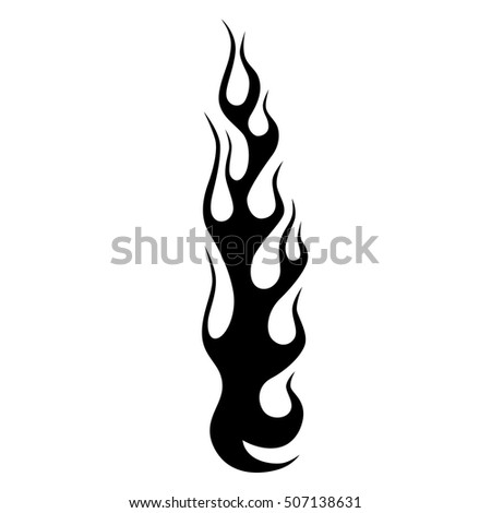 Flame car tribal, tattoo tribal vector design sketch. Fire black isolated template logo on white background.