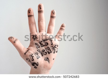 hand and an inscription