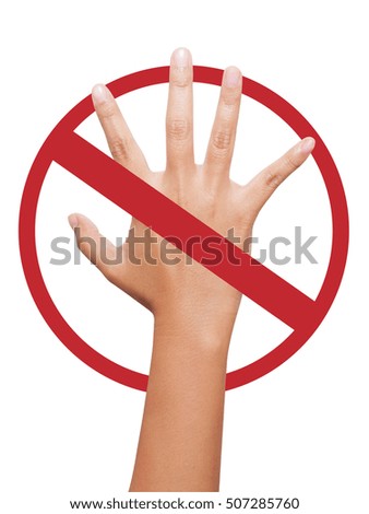 hand up stop sign
