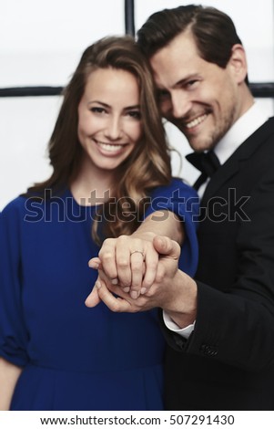 Beautiful couple engaged, portrait