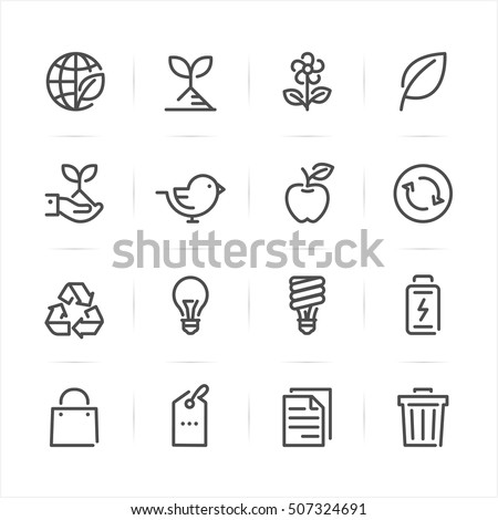 Ecology icons with White Background