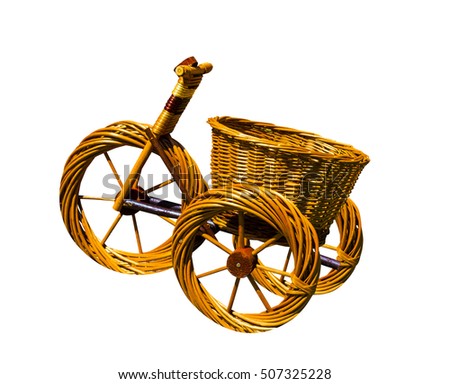  Decorative wicker bike from the vine isolated on a white background