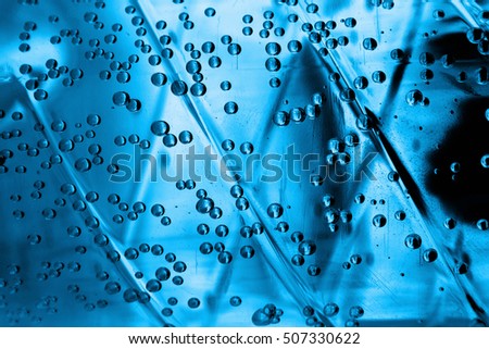 the background from blue water and bubbles