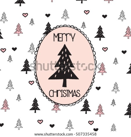  Merry Christmas card, Christmas wrapping paper vector illustration