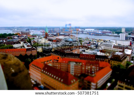 Pictures made with tilt shift during the Kieler Woche from the Town Hall Tower 