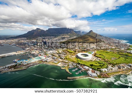 Cape Town and the 12 Apostels from above in South Africa Royalty-Free Stock Photo #507382921