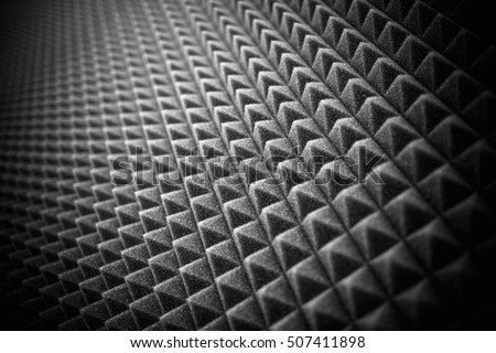 Acoustic Studio Foam Wall Photo Background. Acoustic Foam Closeup.