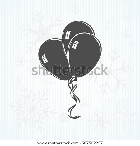 Vector illustration of balloons with ribbons
