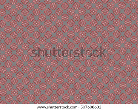 Hand drawing of a pattern made of red flowers