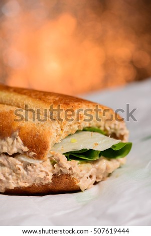 Fresh sandwich with tuna and vegetables