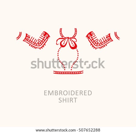 Embroidered shirt - template logo for the production of clothing hand made.