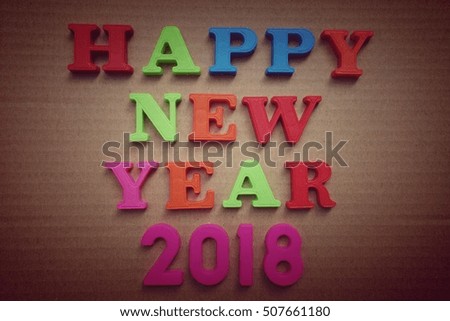 Happy New Year concept. Letters on background