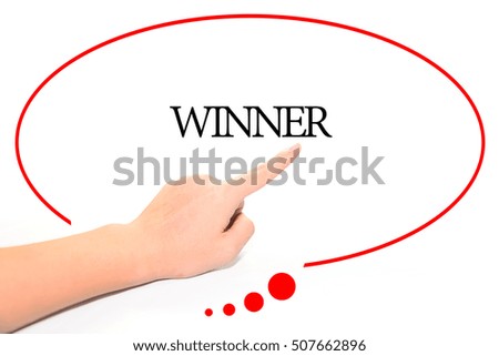 Hand writing WINNER  with the abstract background. The word WINNER represent the meaning of word as concept in stock photo.