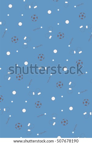 Sports Balls Things Doodle Surface Pattern. Isolated Illustration Vector on Background.