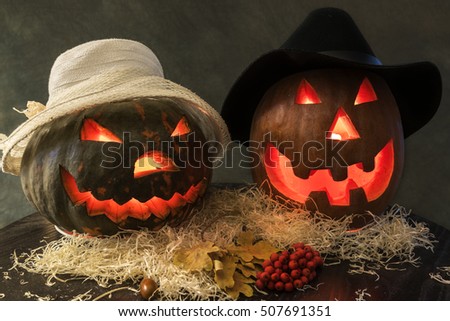 Autumn still-life with a portrait for two