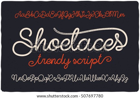 Trendy textured one line handwritten font script named "Shoelaces" Royalty-Free Stock Photo #507697780