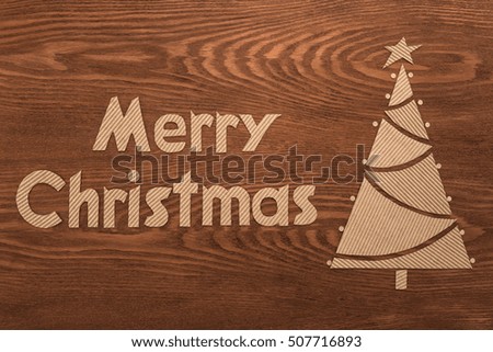 Christmas composition on a wooden background