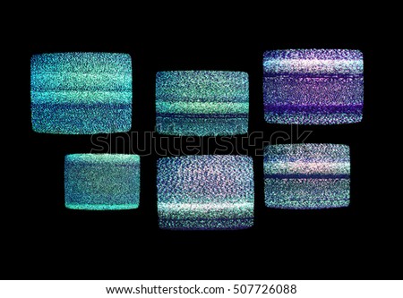 Old tube tv screens, vintage CRT screens with static noise, no signal, 6 tv sets of different sizes Royalty-Free Stock Photo #507726088