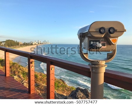 Gold Coast skyline view with telescope