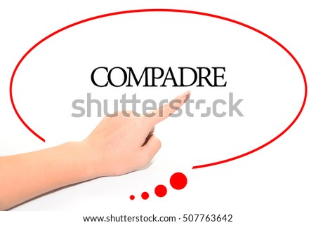 Hand writing COMPADRE  with the abstract background. The word COMPADRE represent the meaning of word as concept in stock photo.