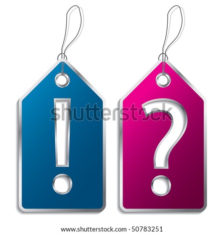Question and exclamation mark label