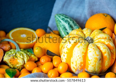 Autumn Harvest Background, Toned Picture
