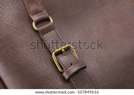 Brown Leather Woman Bag On White background